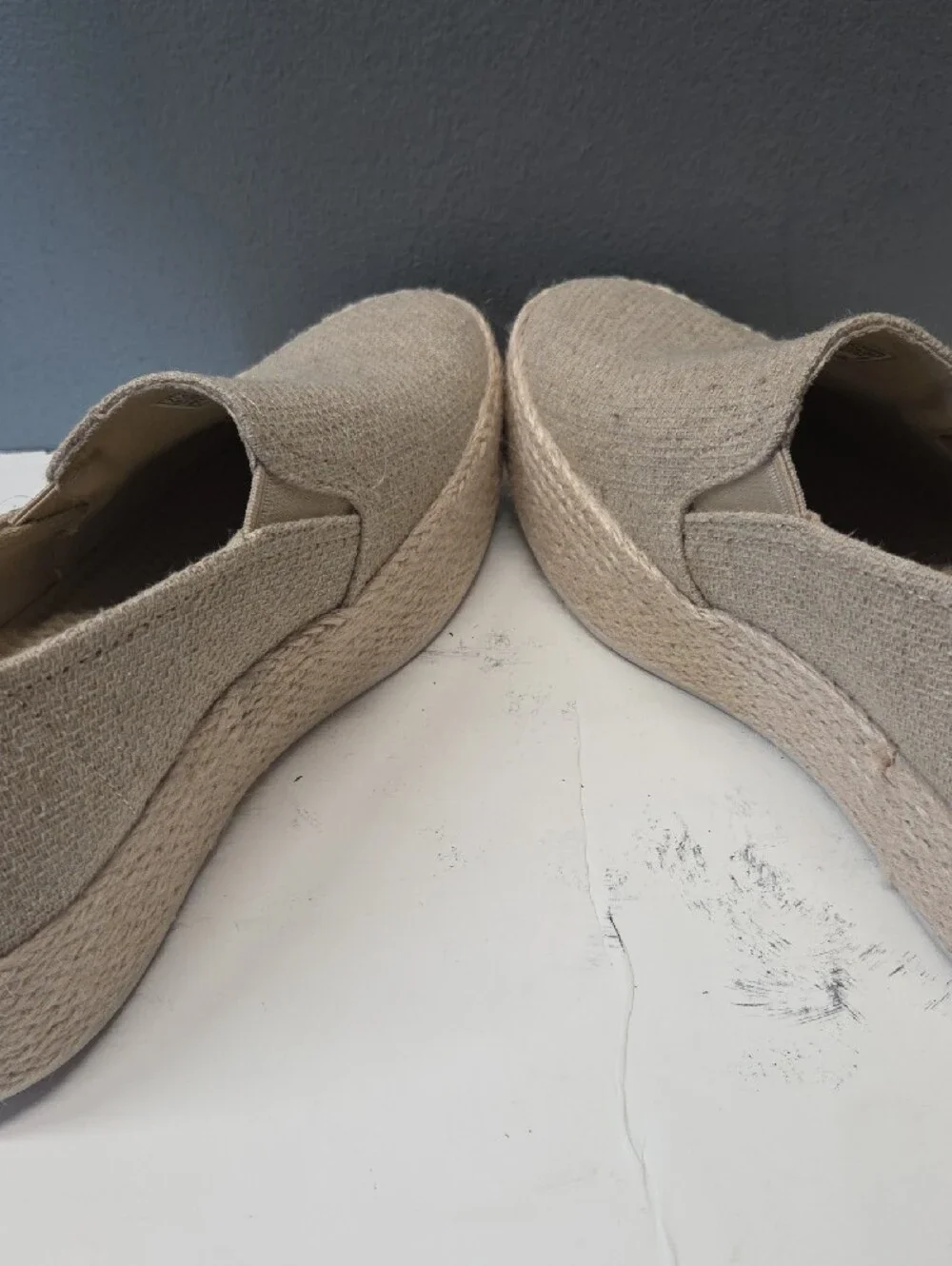 Skechers Espadrille Platform Sneakers in Natural Beige Martha Stewart Size 7